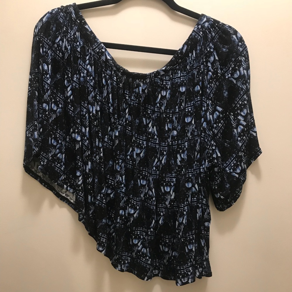 Free people one shoulder blue top
